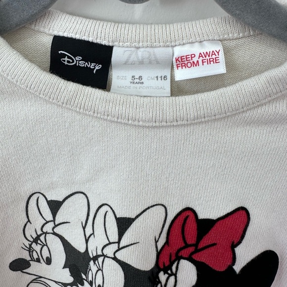 Zara Disney Girls Minnie Mouse Cream Long Sleeve Tee - 5-6 years - Picture 6 of 7